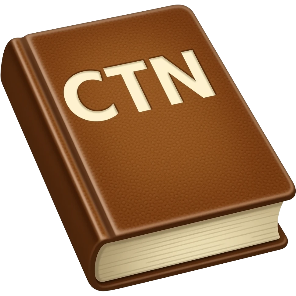 brown book with brown pages and the letters CTN emoji