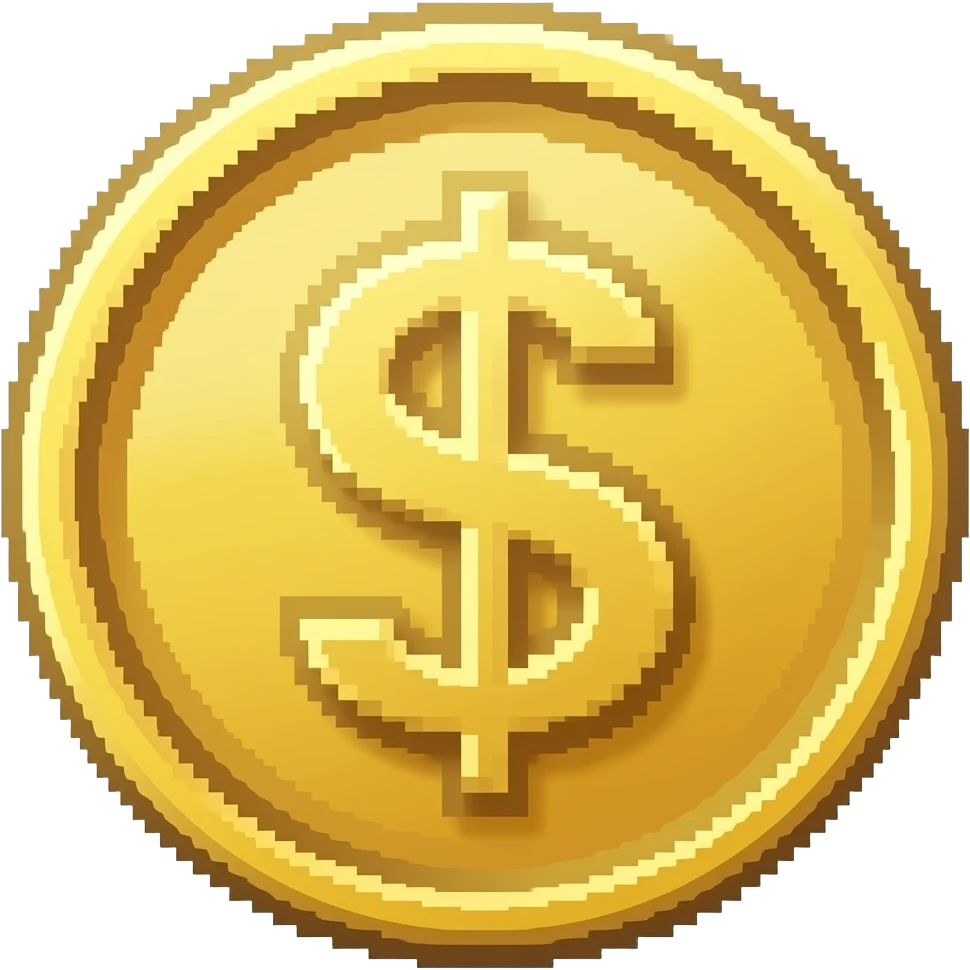 8-bit pixel coin emoji