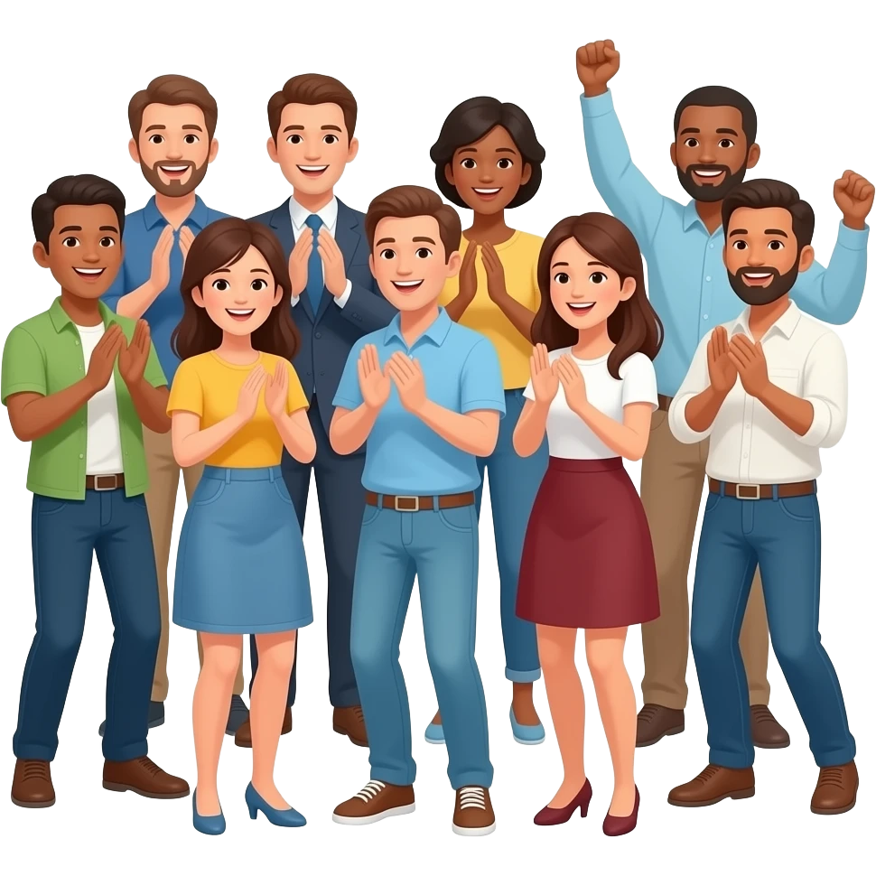 People  clapping  dance cheering emoji