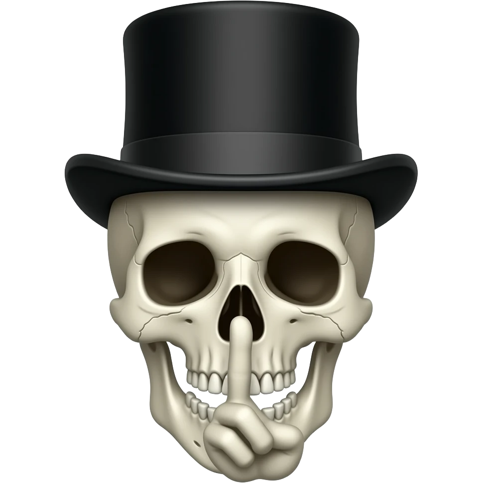 💀+🎩+🤫 emoji