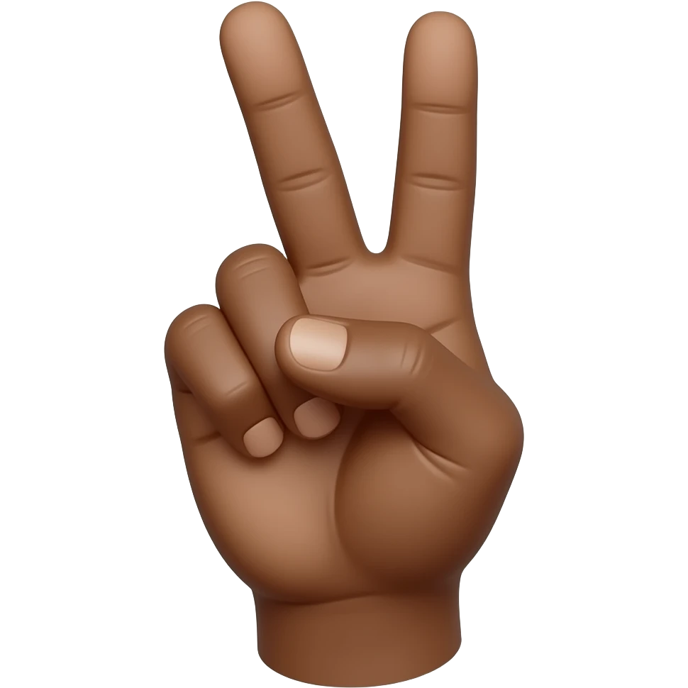 Upside down emoji peace brown hand emoji