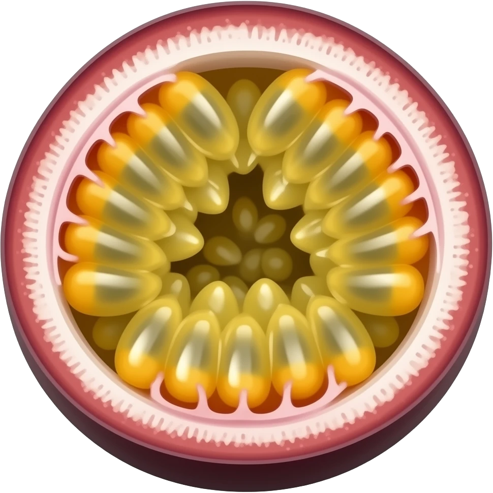 fruit de la passion en petit couper en  2 emoji