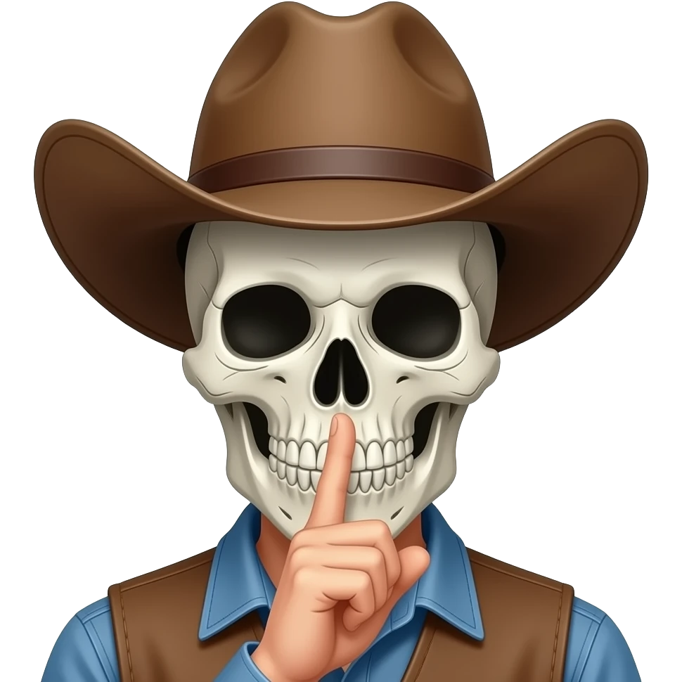 🤫+💀+🤠 emoji