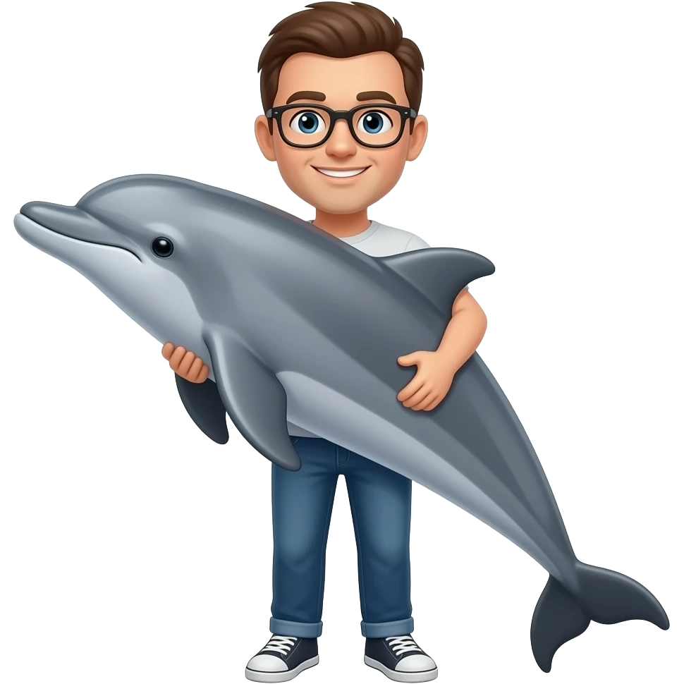 holding a dolphin emoji