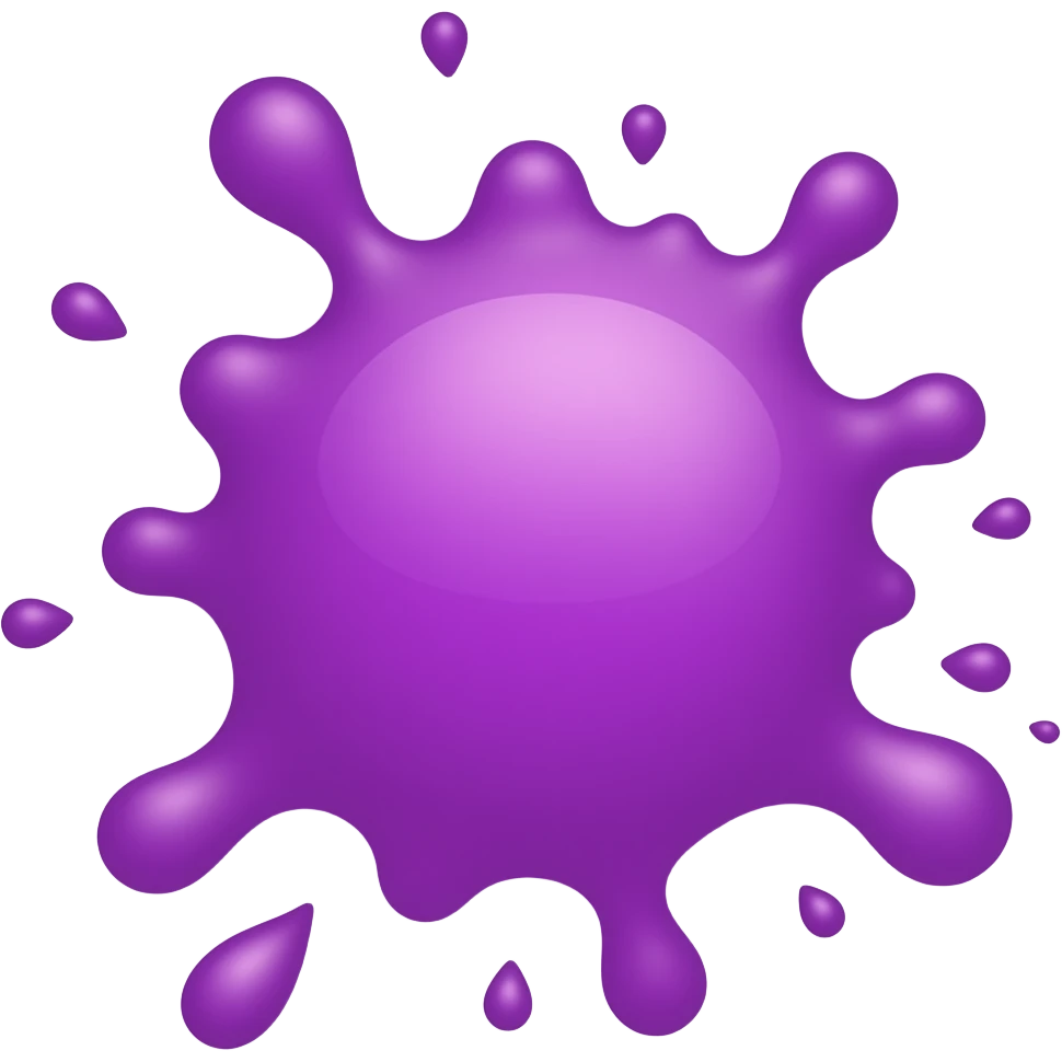 фиолетовый splash/blob-стикер, emoji