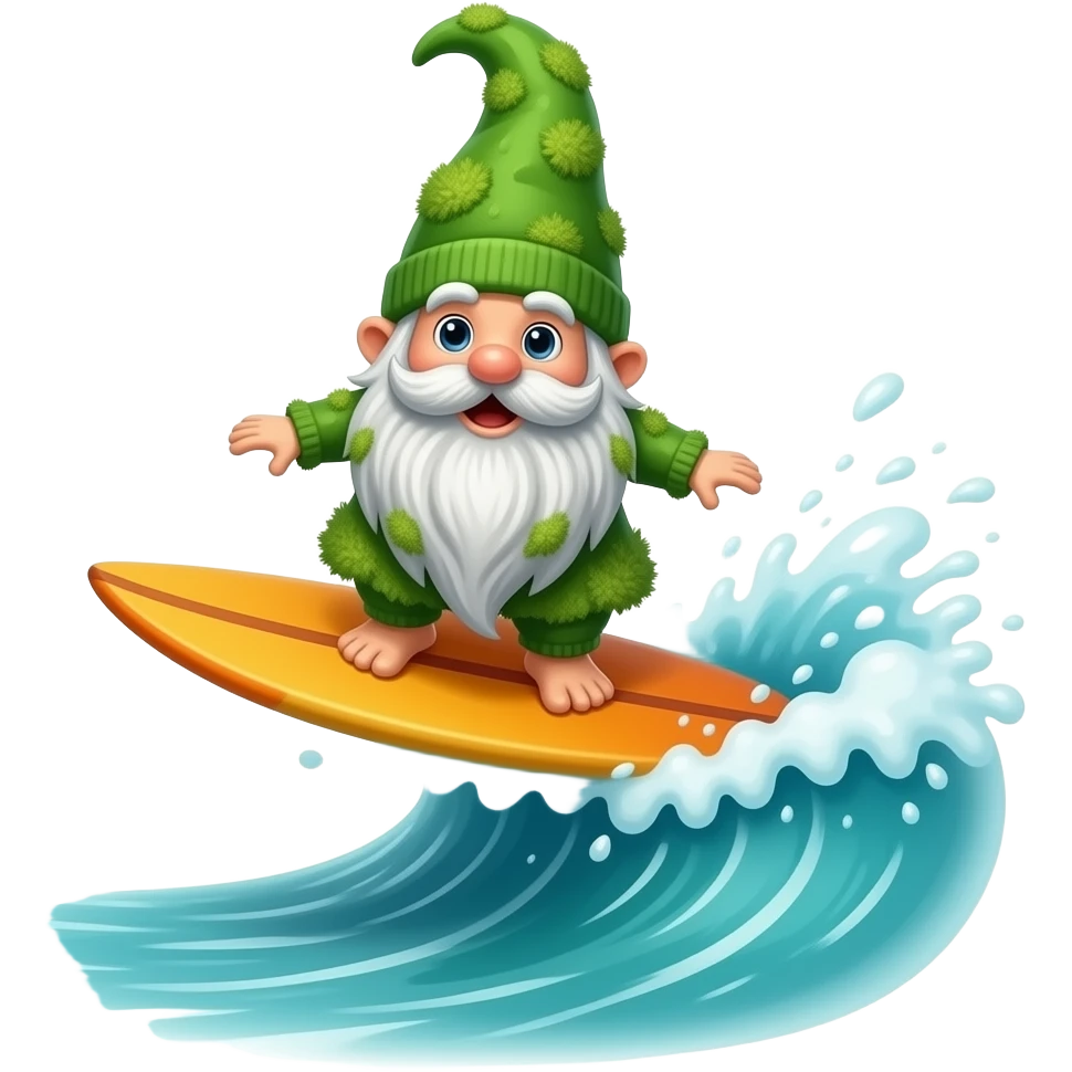 Gnome on a surfboard emoji