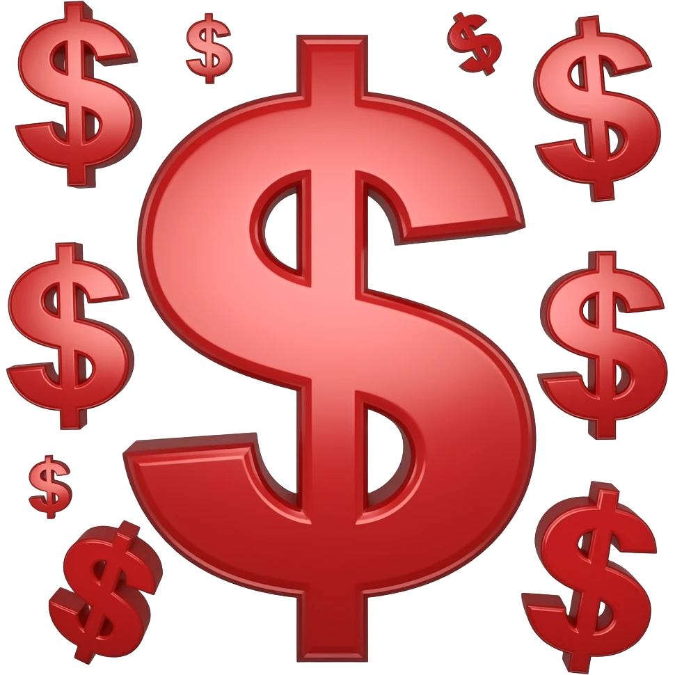 red dollars emoji
