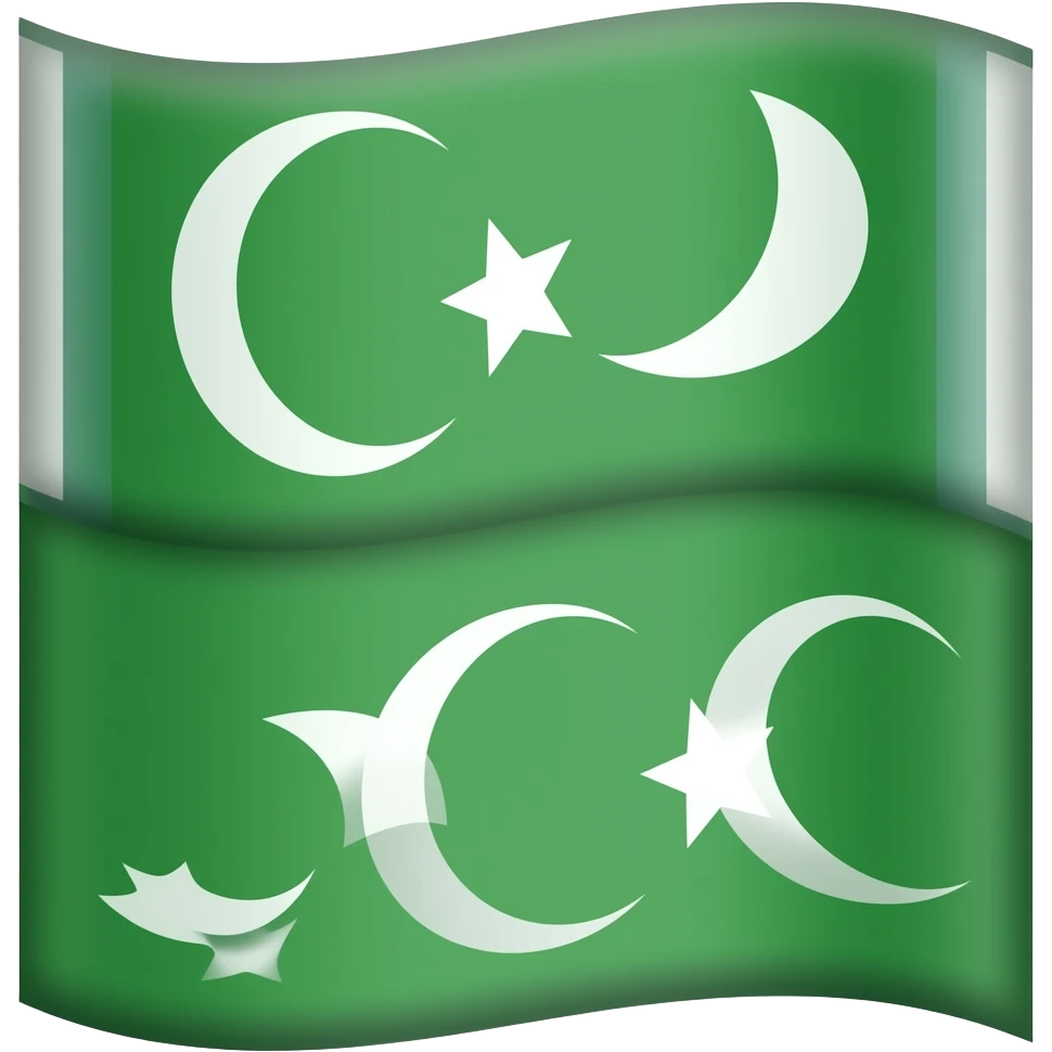 3 hilallı yeşil renkli osmanlı bayrağını çiz emoji