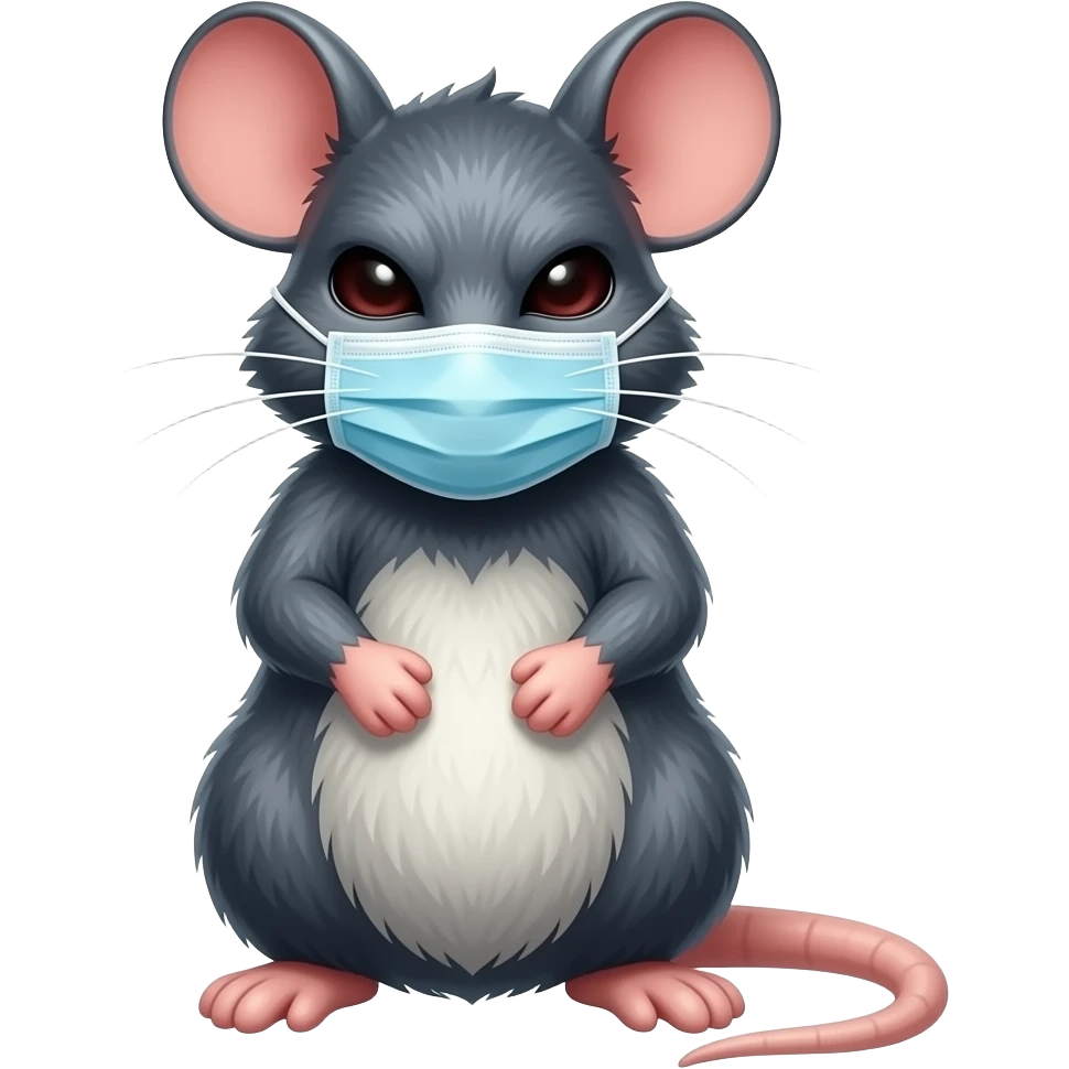 evil rat wearing a medical mask emoji