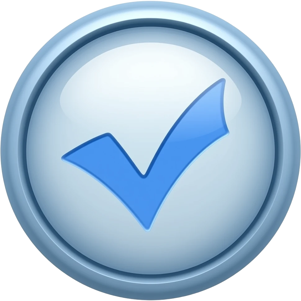 Tick mark ✅ In all blue fill with circular edge and points on circular edge all blue no white emoji
