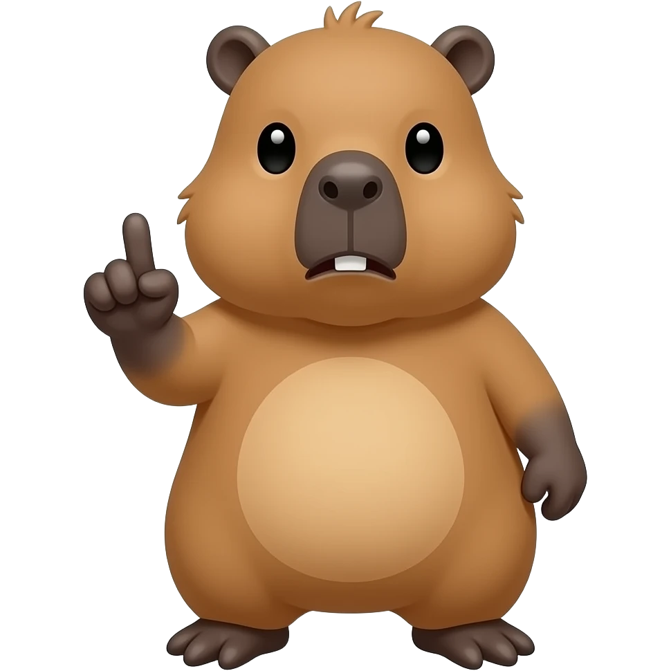 Capybara énervé qui fait un doigt d’honneur emoji