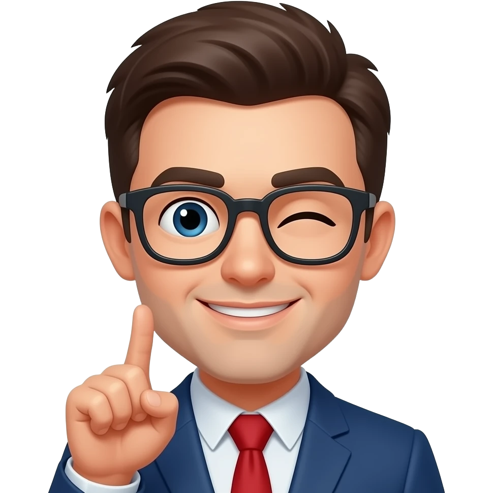 😉+glasses +🤏 emoji