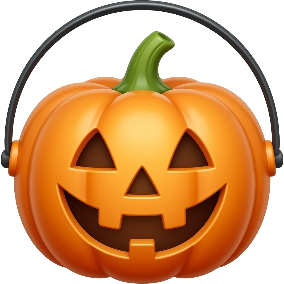 plastic Pumpkin bucket with candies plastic pumpkin bucket without candies emoji