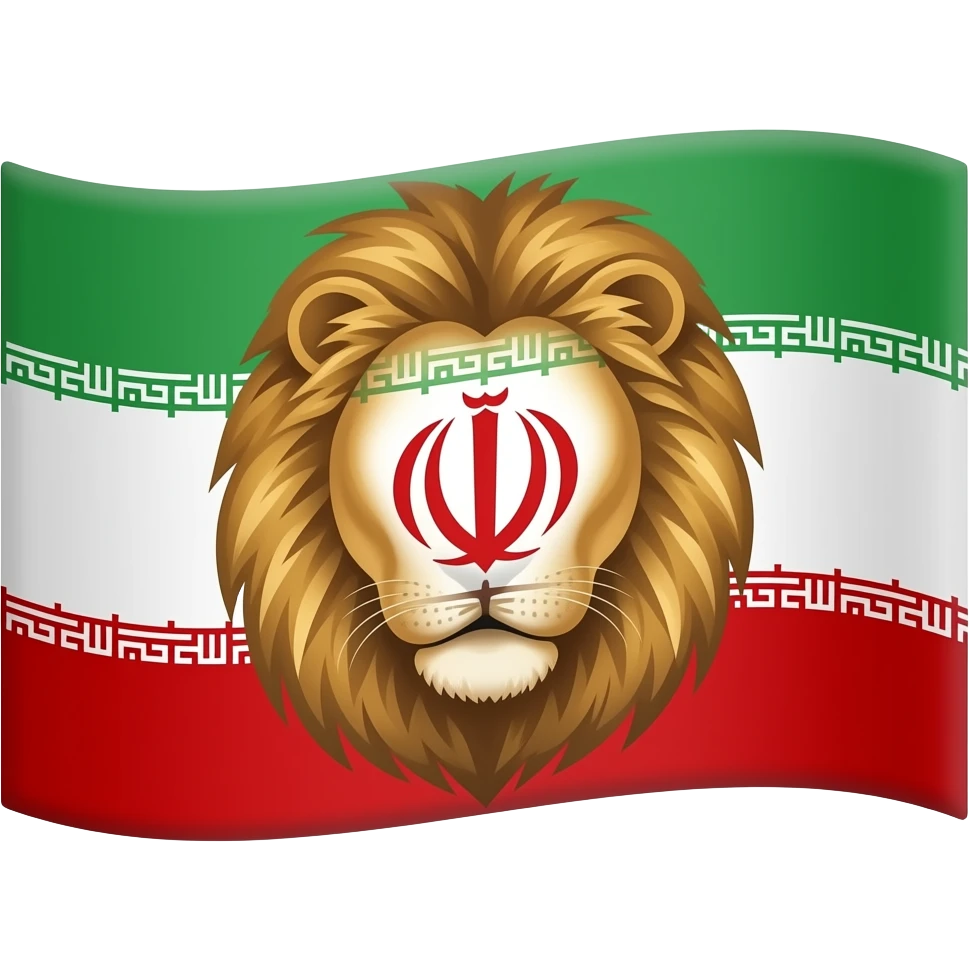 پرچم ایران وسطش بجای الله کله شیر  داشته باشه emoji