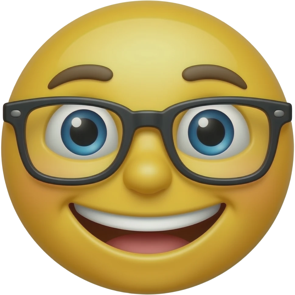 сделай эмодзи в виде смайлика только с очками камины из гурен лаган emoji