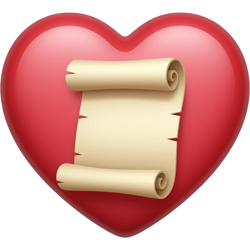 make a heart with a scroll inside of it emoji