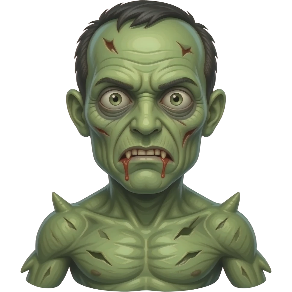 Un mounstro con cara larga de película de terror emoji