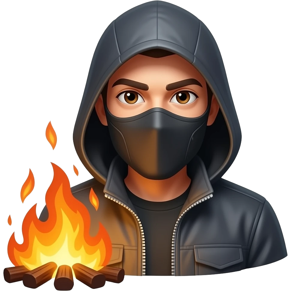 arsonist starting a fire emoji