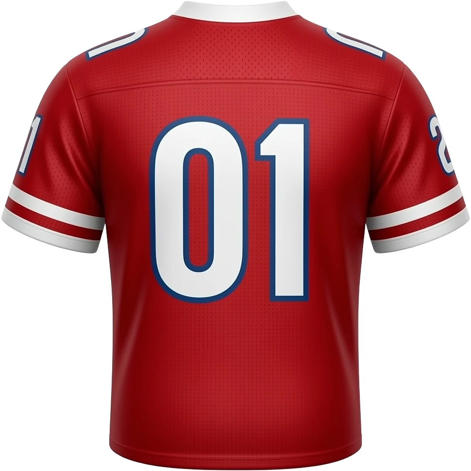 create a rcb jersey emogi at back 01 is written it should be red color emoji
