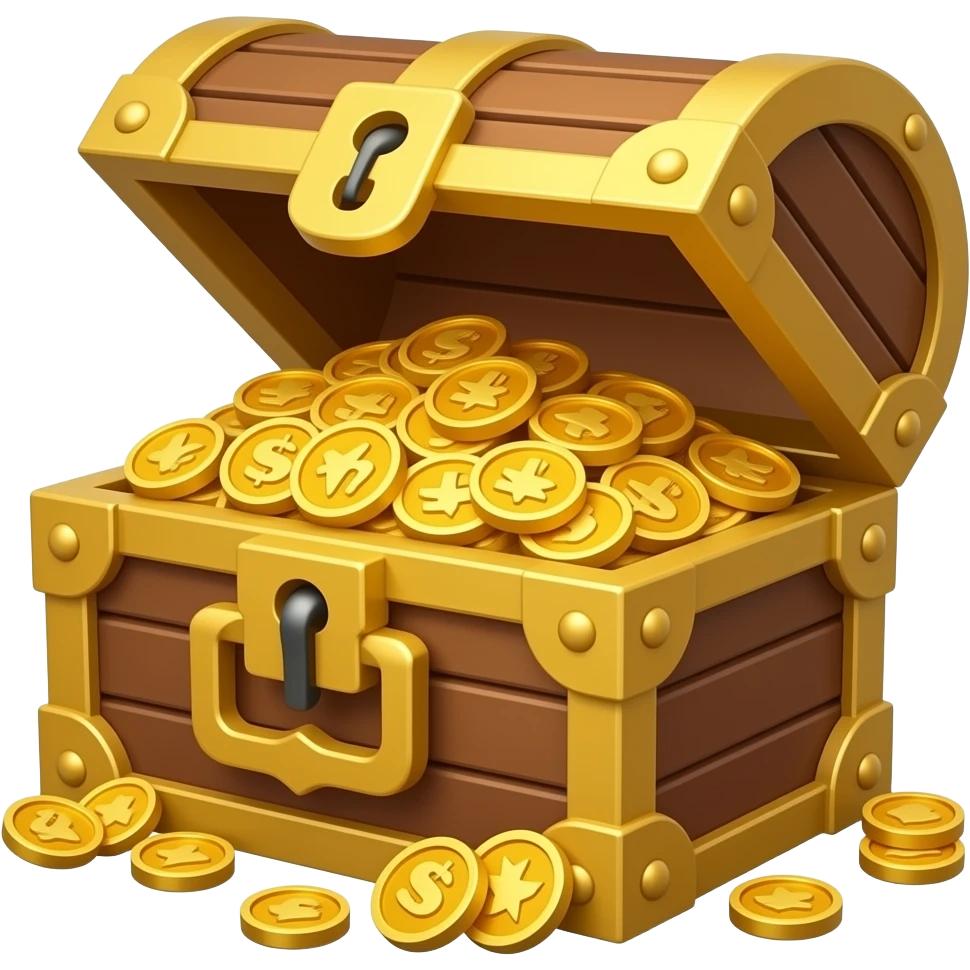 a open gold chest emoji