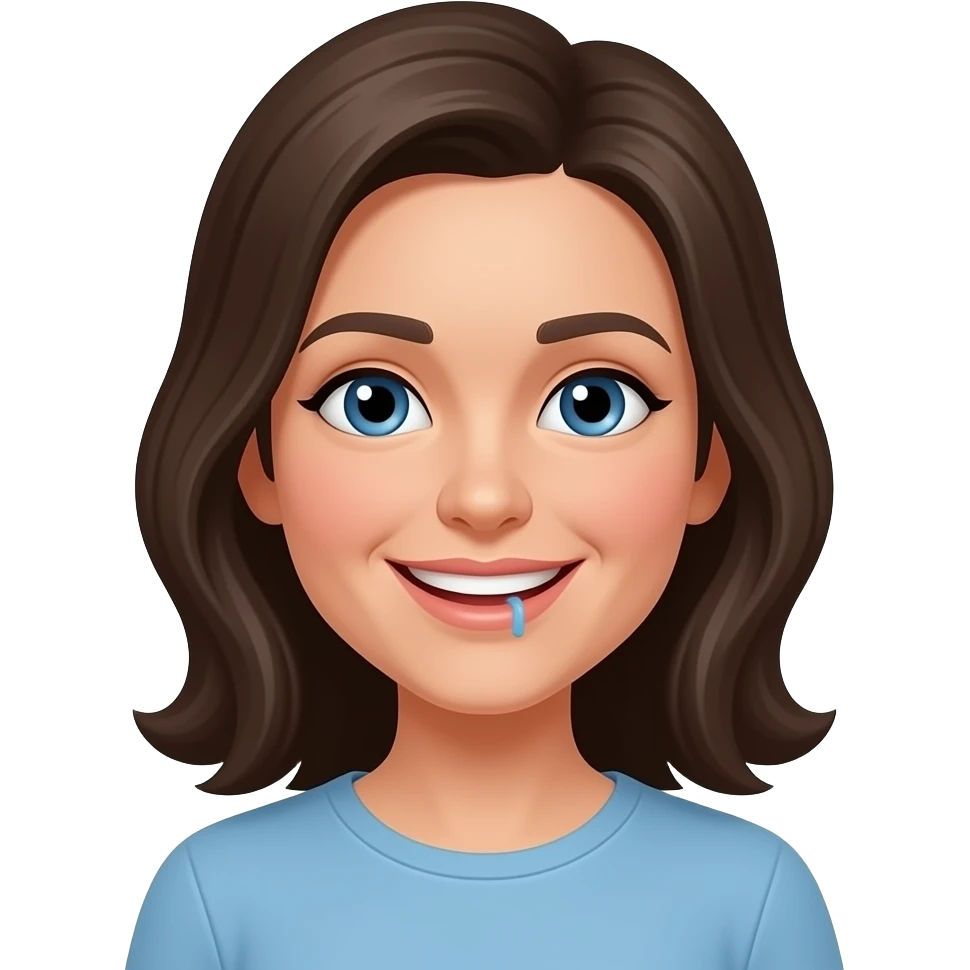 woman with a cleft lip and palate. she is smiling emoji