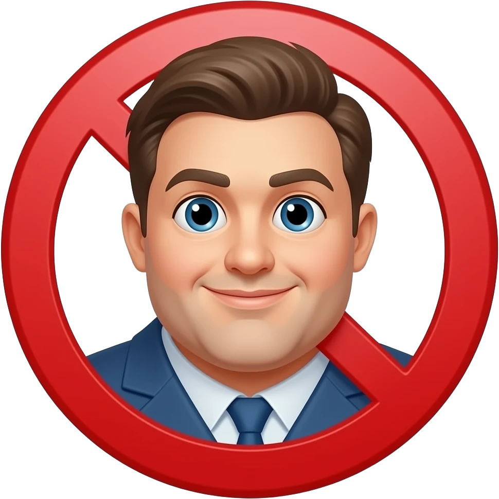Hombre gordo 🚫 con  eso emoji
