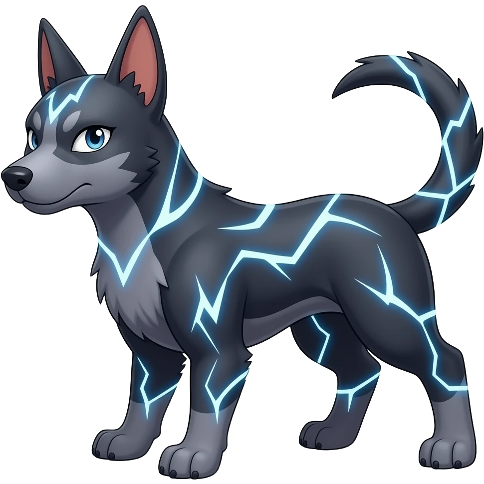 Houndour-Electrike-Litten-Zorua-Fakemon-hybrid, full body emoji