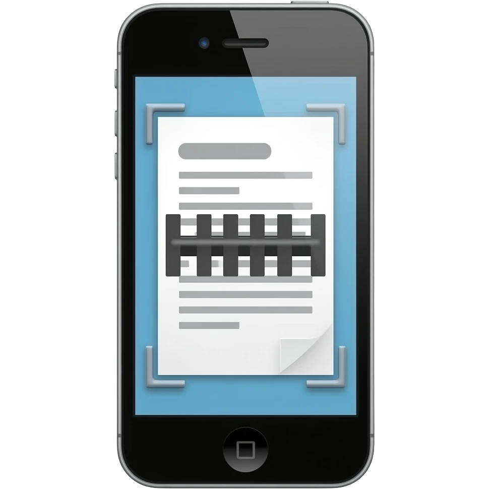 Scans image  of document with phone emoji