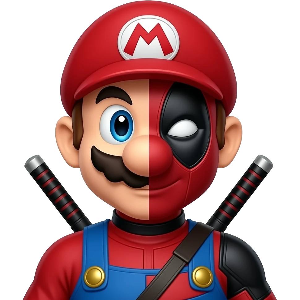 Mario and Deadpool combined emoji