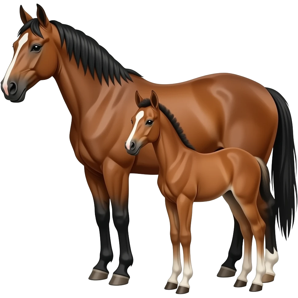 Horse and foal emoji