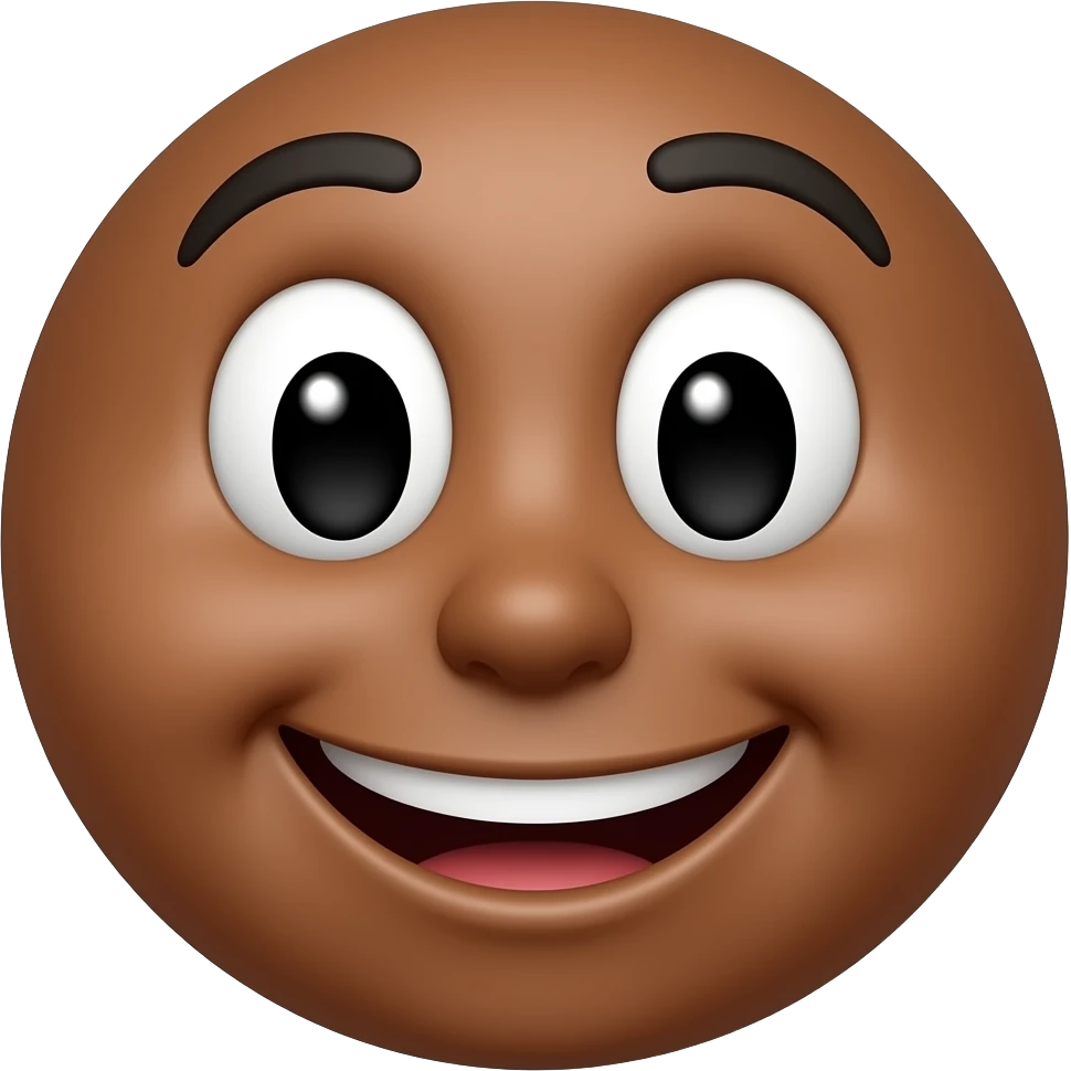 can you make the skin colour of "😊" brown? keep the round chape and the same smile emoji