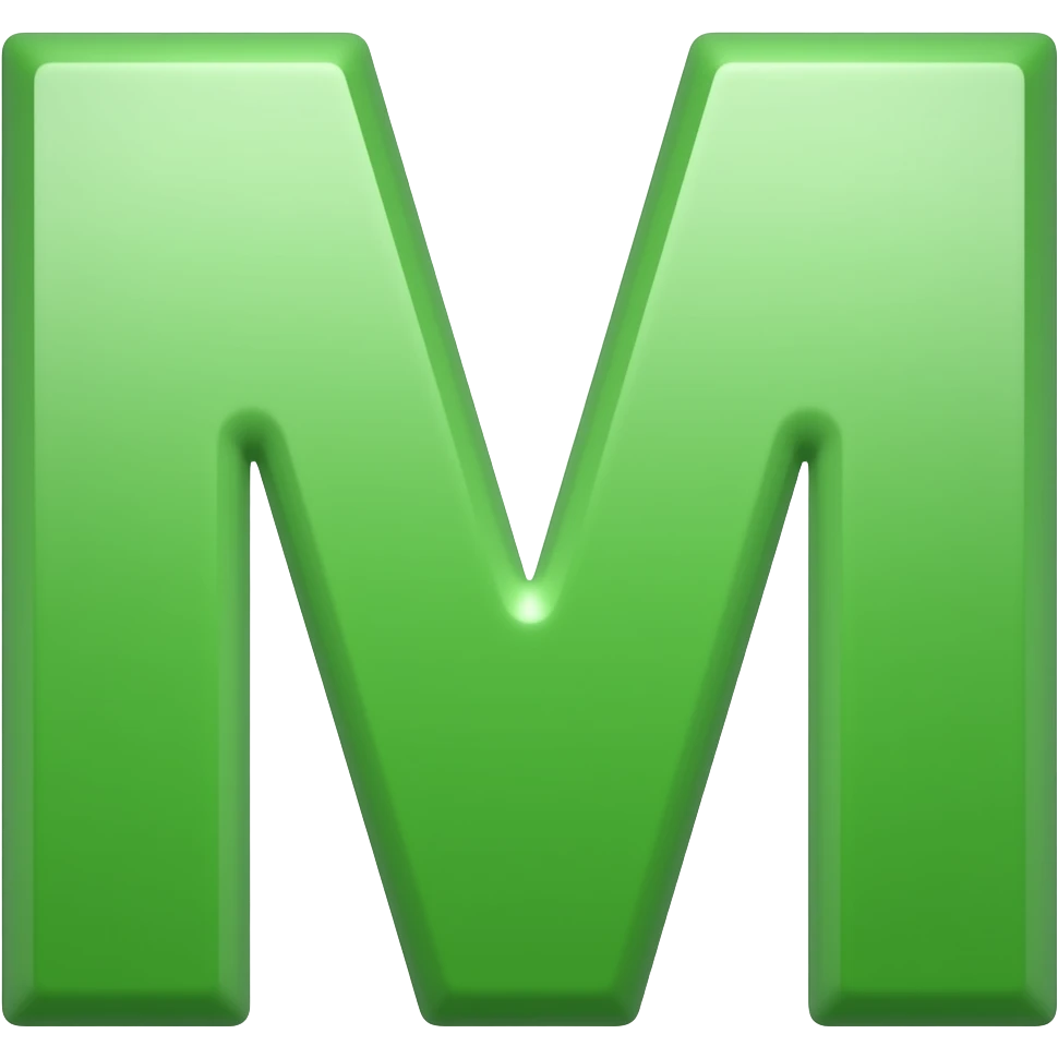 Um M verde emoji