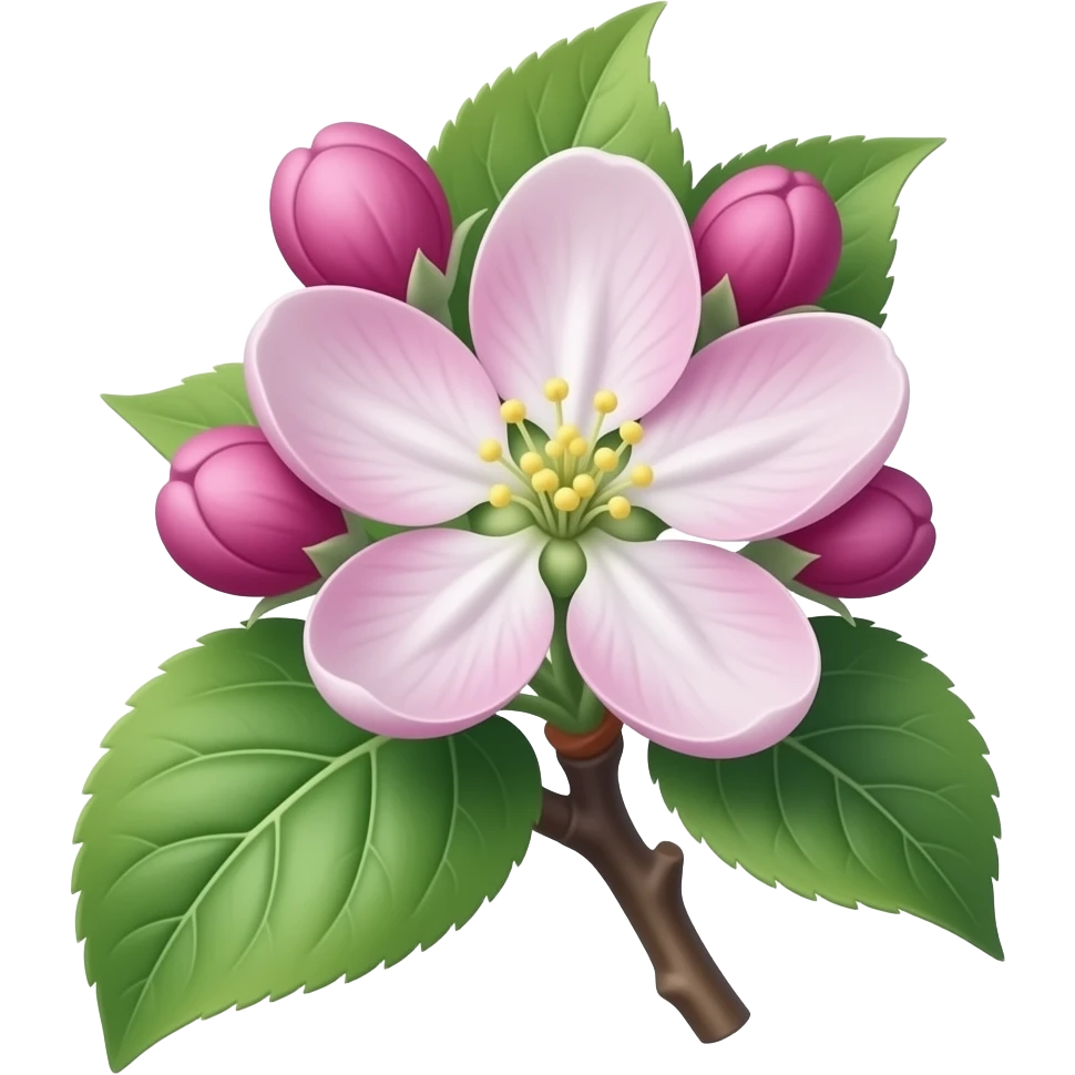 нарисуй цветок Malus 'Brandy Magic' emoji