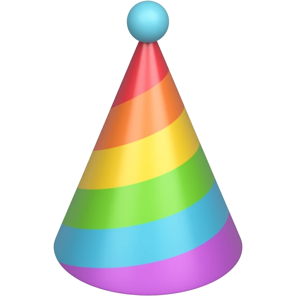 pastel rainbow party hat emoji