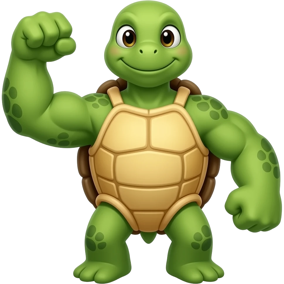 turtle with strong arm emoji