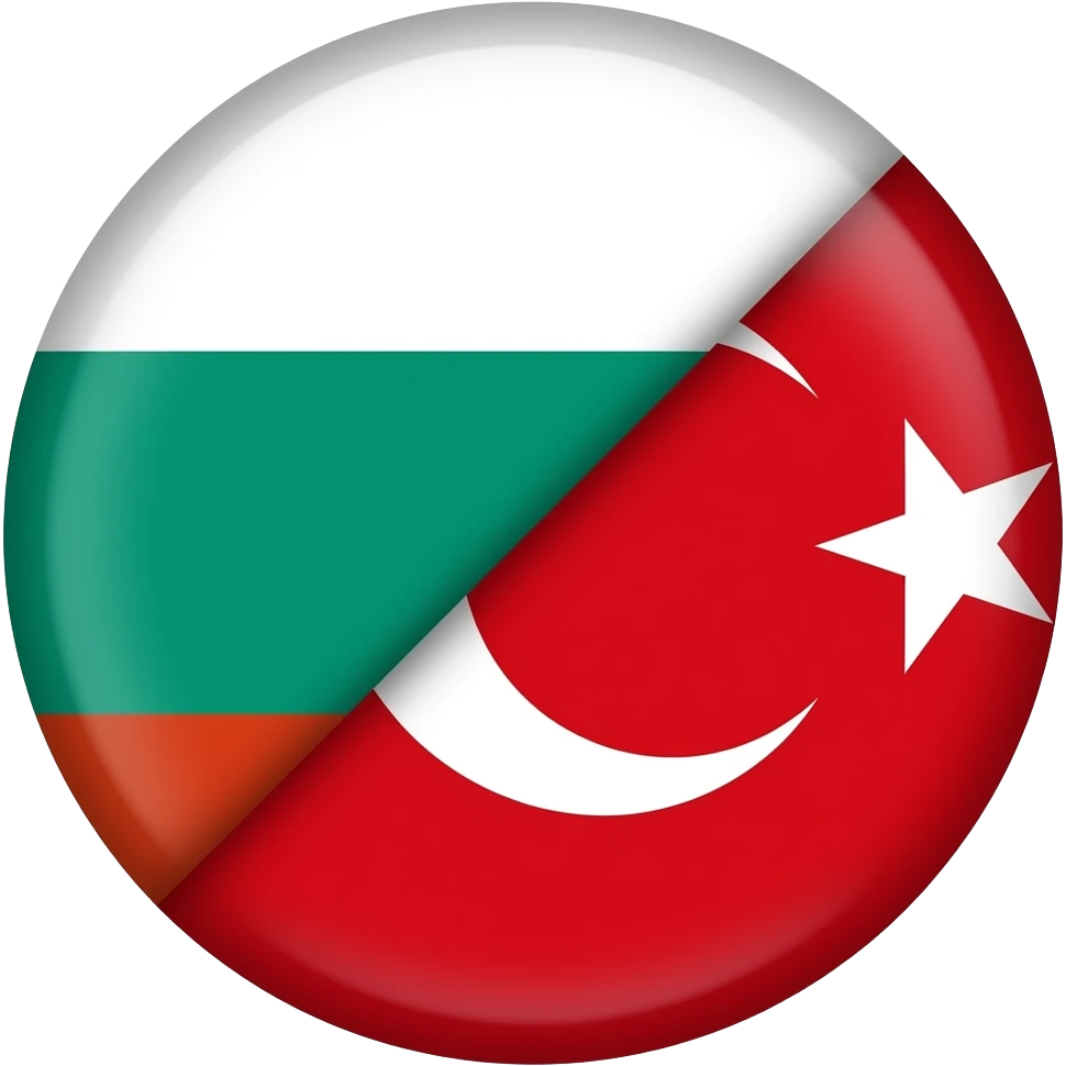 Bulgaristan bayrağı ve Türkiye bayrağı birleşik emoji