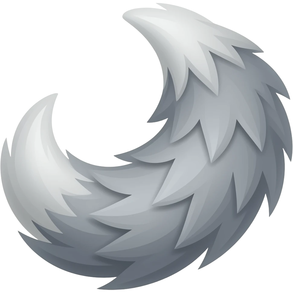 Grey wolf tail emoji