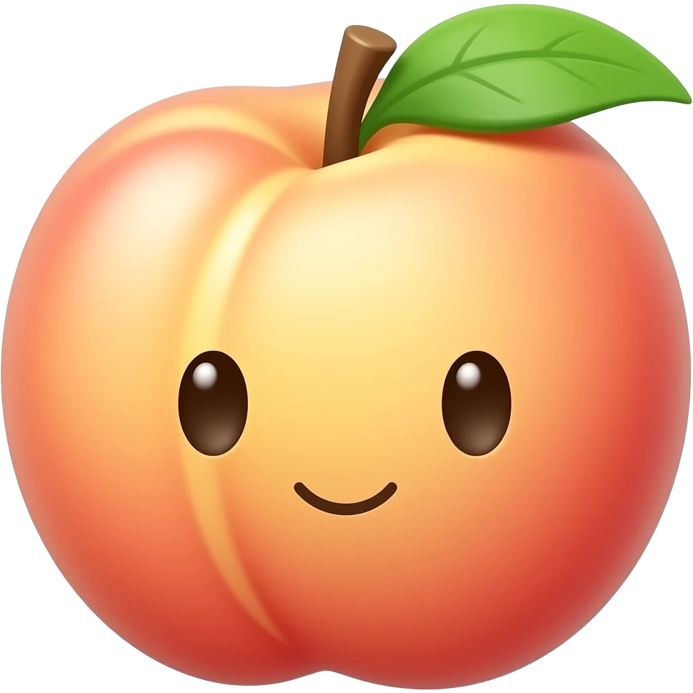 Cute peach fruit emoji
