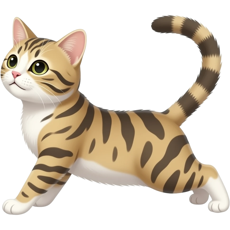 a cat doing a big stretch emoji