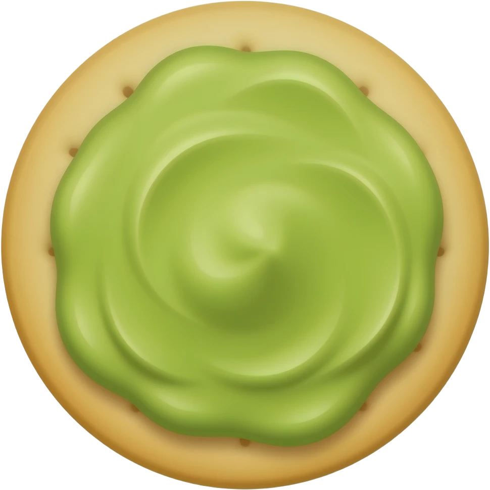 Круглые белые  хлебцы с намазкой авокадо emoji