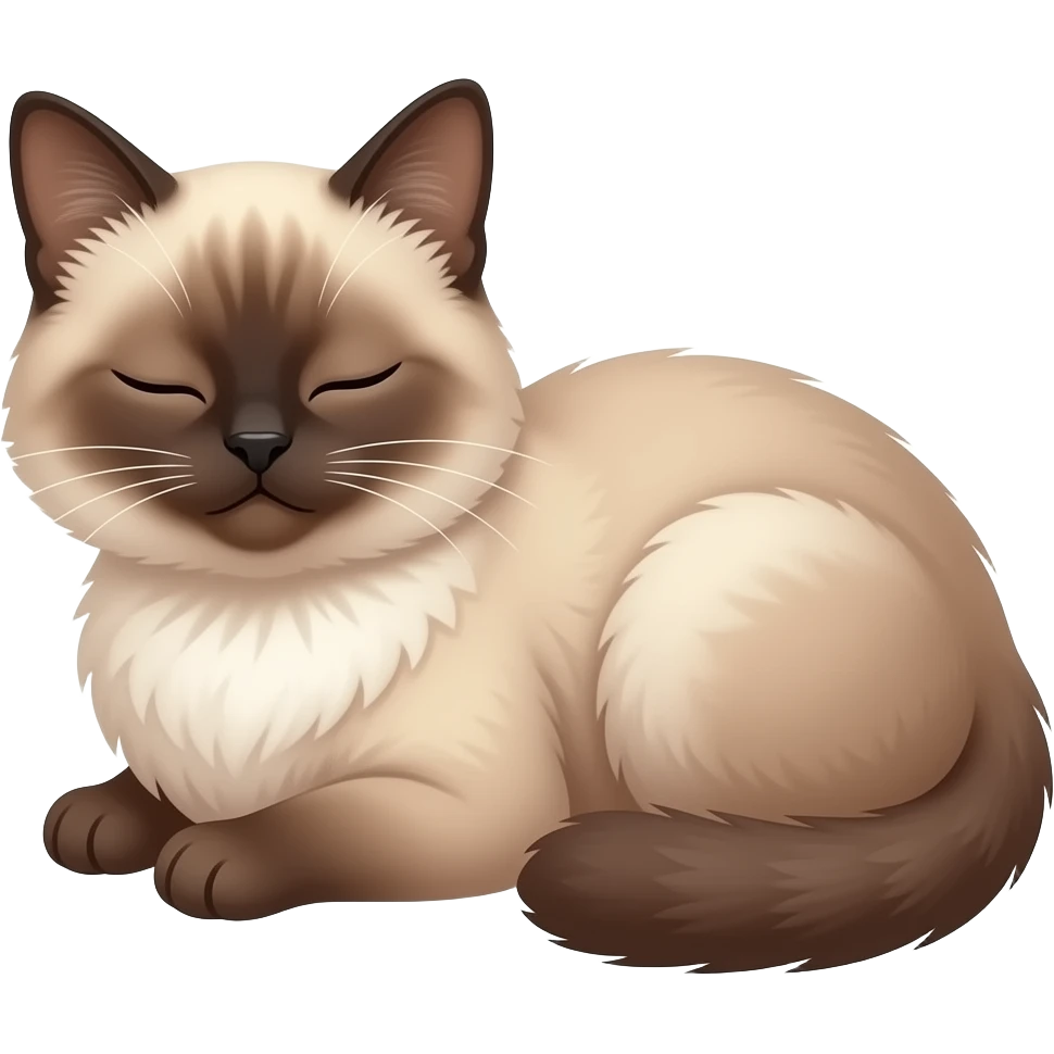 یه گربه رنگ موکا با چشم های ابی درحال خواب بساز emoji