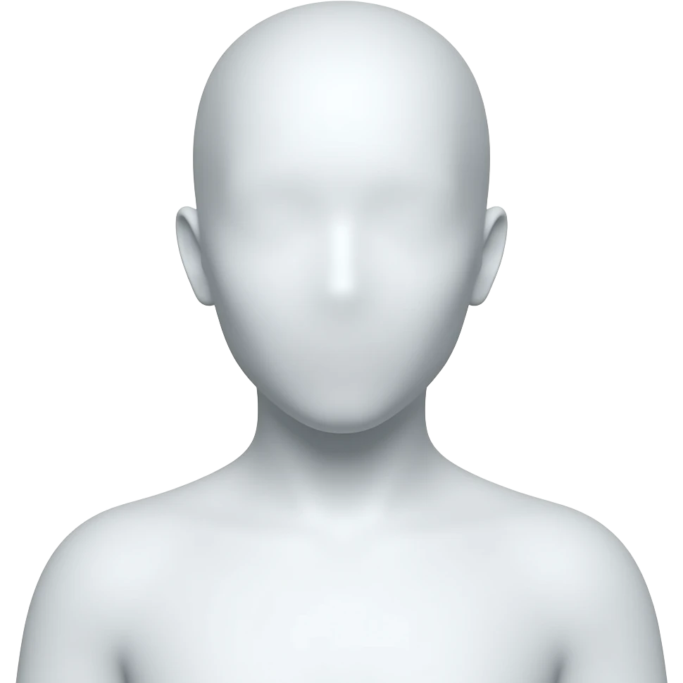 una persona blanca por completo sin rostro, emoji