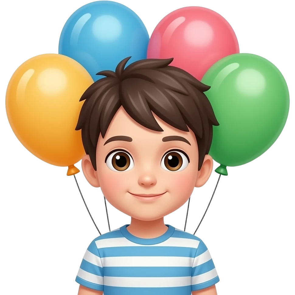 bust shot of a Kid with Balloons emoji