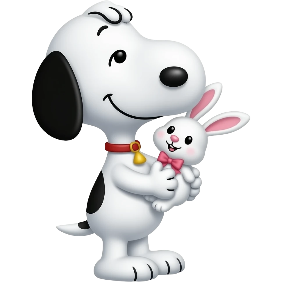 snoopy holding a bunny emoji