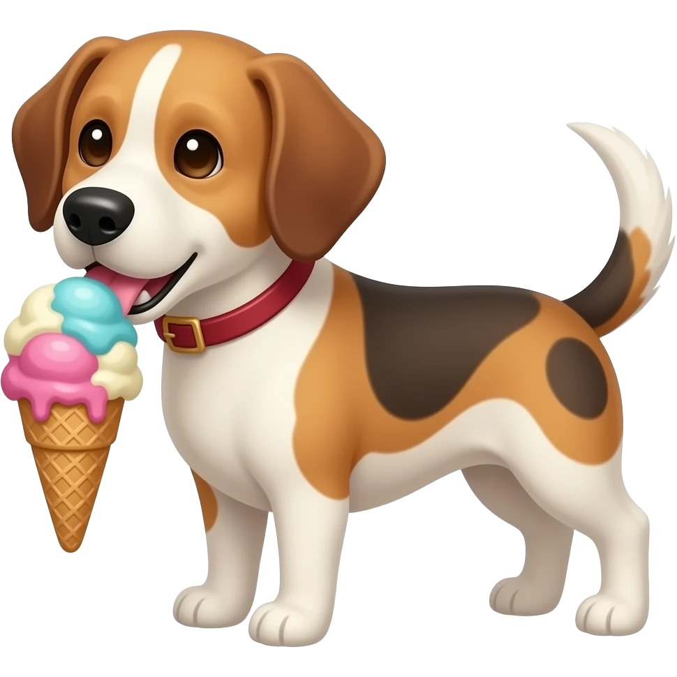Un chiens qui mange tune glacé emoji