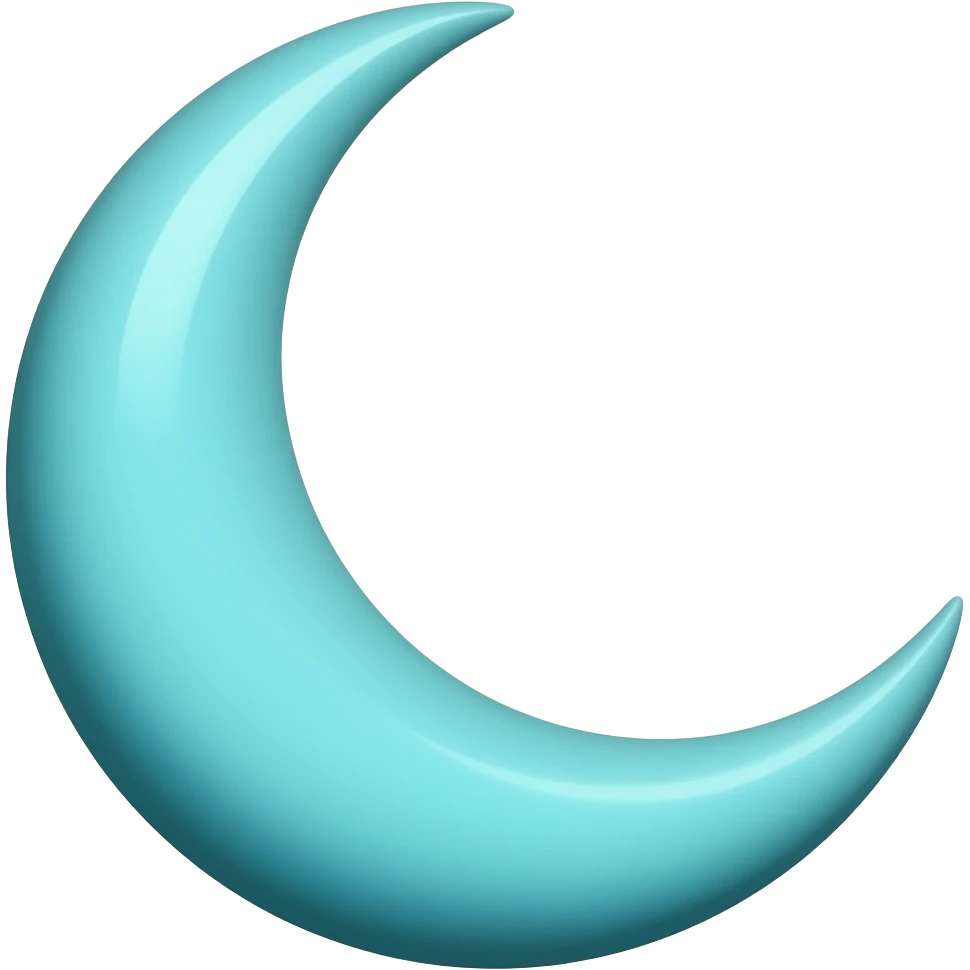 teal half moon emoji