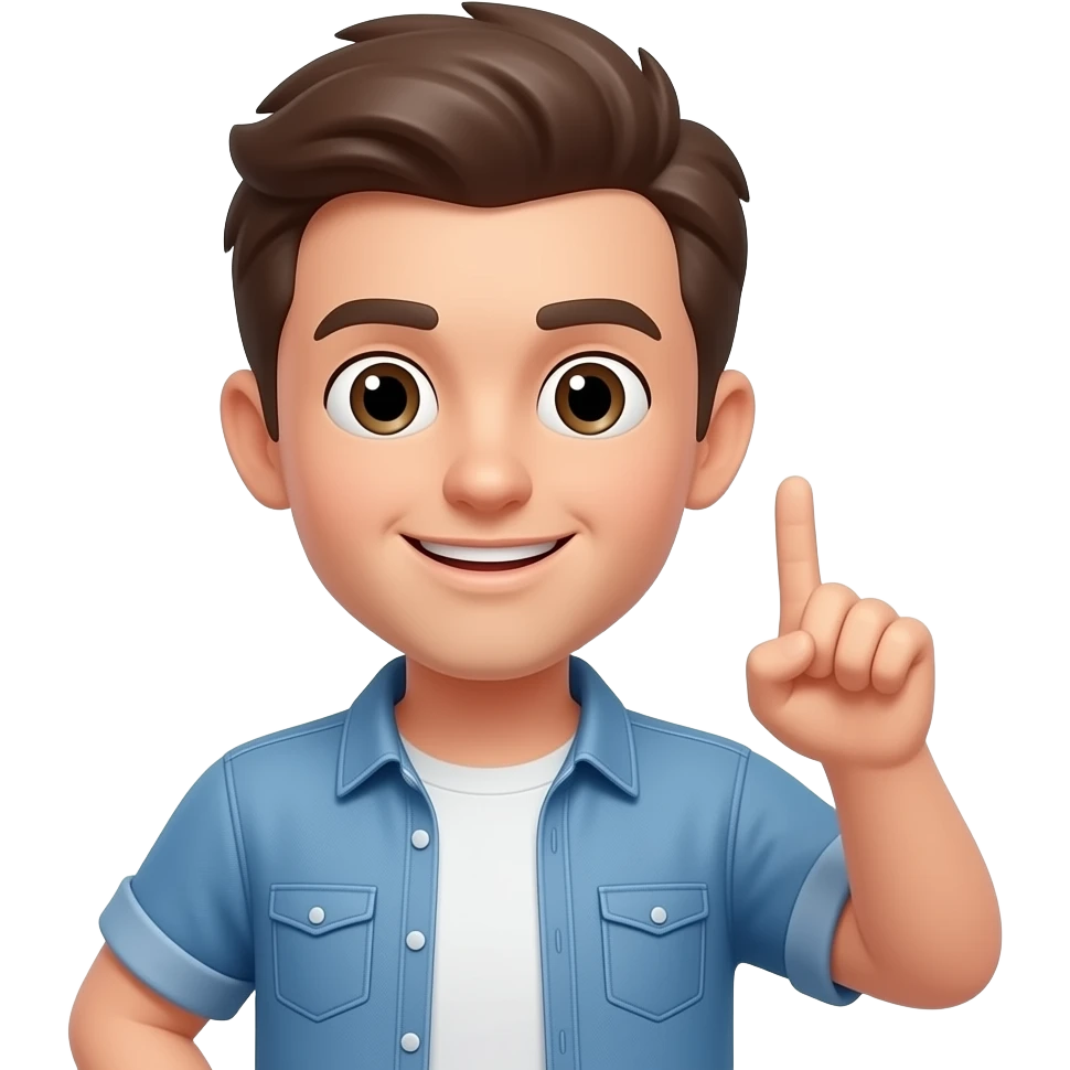 a simple iPhone guy emoji, doing 67 pose emoji