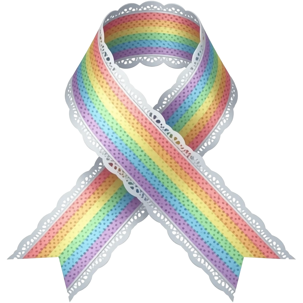 pastel rainbow laced ribbon emoji