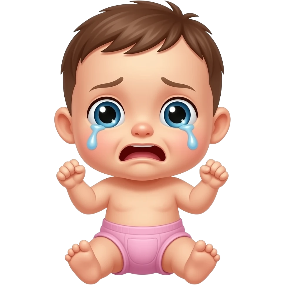 crying baby in diaper emoji