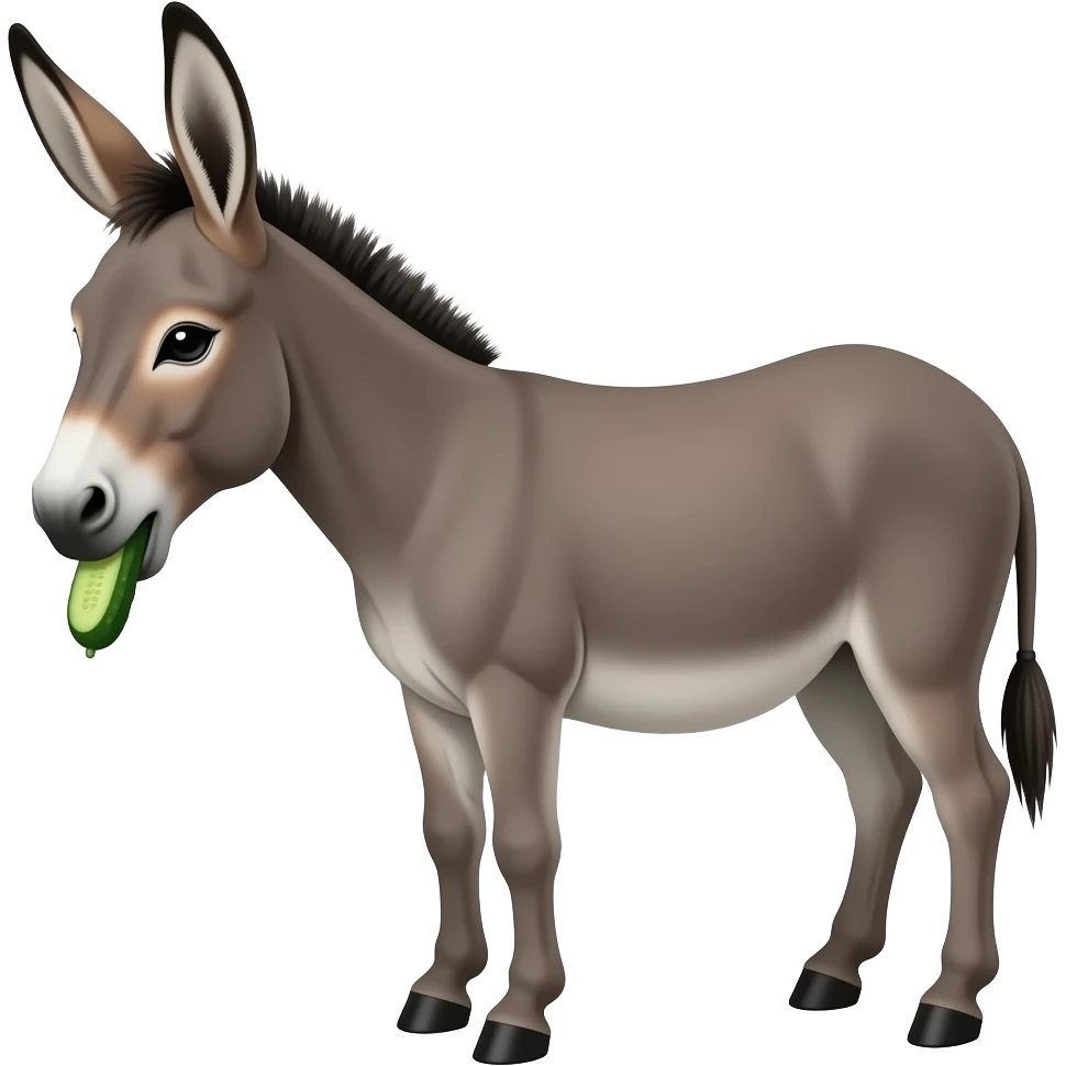 🫏🥒 donkey eats cucumber emoji
